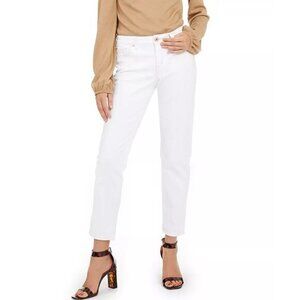 INC Denim Mid Rise Straight White Jeans